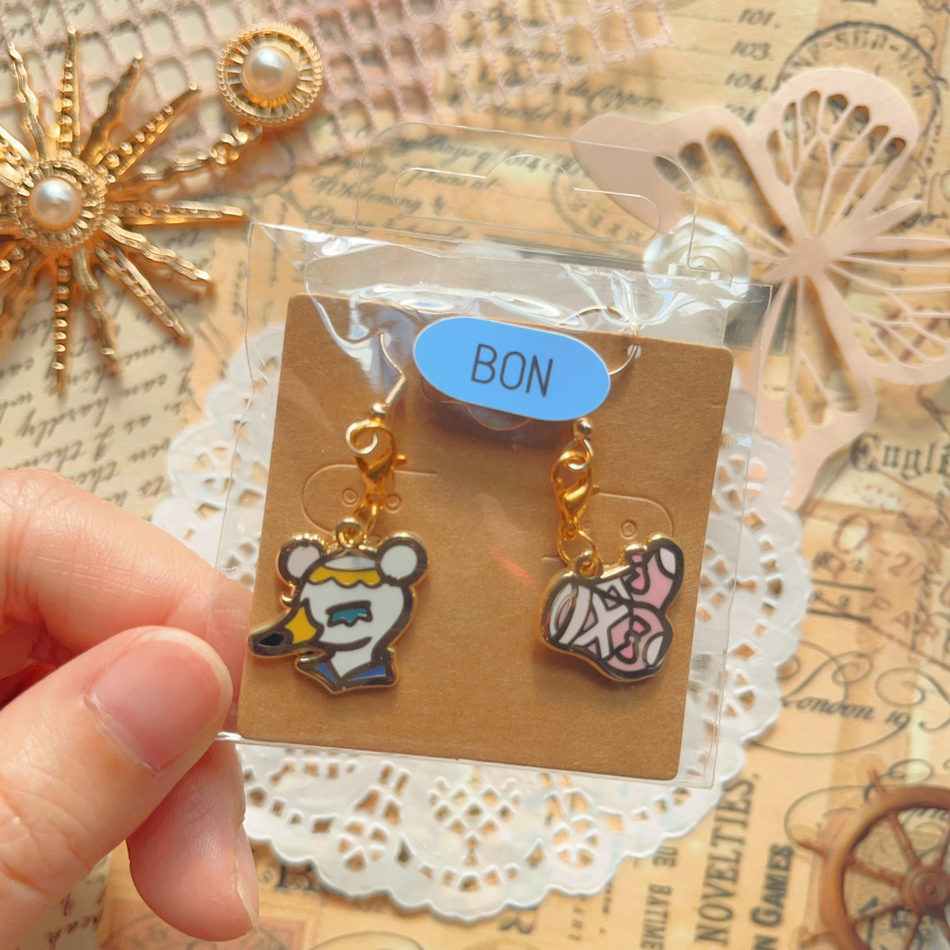 OP Charm Earring & Brooch
