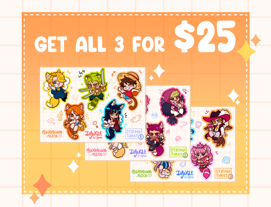 【PRE-ORDER】OP Animal Sticker Sheet Bundle