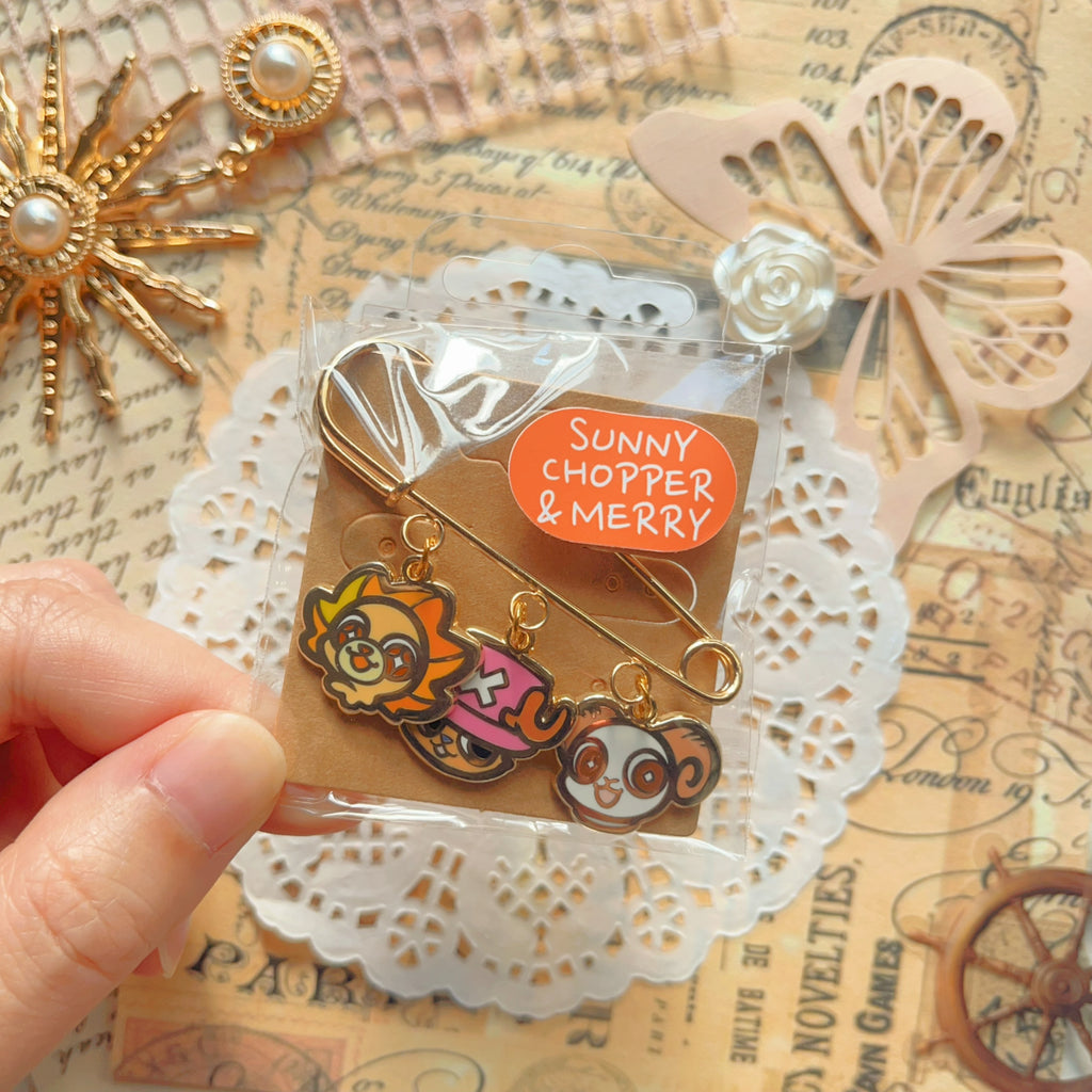 OP Charm Earring & Brooch